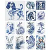 (Multi-Style) Blue And White Porcelain-11CT Stamped Cross Stitch 40*40cm/40*60cm