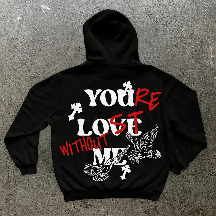 Faith x &ldquo;You&rsquo;re Lost Without Me&rdquo; Long Sleeve Fleece-lined Hoodie