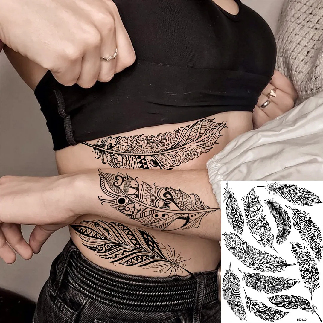 Black Rose Flower Sexy Temporary Tattoos For Women Adult Thigh Peony Skull Realistic Fake Tattoo Sexy Washable Tatoos Sticker