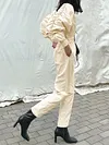 Plunging Puff Sleeves Jumpsuits