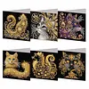 (US Local)6pcs Diamond Painting Greeting Cards DIY Diamond Art Cards for Adults (Cat)