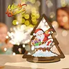 >SALE<Wooden Christmas Table Top Diamond Painting Ornament Kits Xmas Home Decor (E)