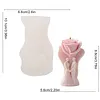 3D Rose Flower Mould Silicone Wave Spiral Candle Mould Reusable Easy To Demold for Wedding Valentine Day DIY Home Decor Gift (Style A)