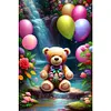 >SALE<5D DIY Full Round Drill Partial AB Diamond Painting Bear Kit 45x65cm