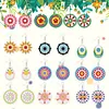12 Pairs Double Sided Diamond Painting Earrings for Women Girls (Flower)