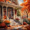 Autumn'S Door-14CT Stamped Cross Stitch 50*50cm/19.69*19.69in