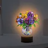 (US Local)Acrylic Double Sided Butterfly Vase Diamond Painting LED Night Light for Desktop