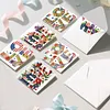 6pcs Diamond Painting Love Independence Day Greeting Card with Envelope for Family Friends Holiday Gift Congratulations