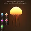 LED Voice Controlled Jellyfish Night Light, RGB Gradient Color Jellyfish Bedside Lamp Rechargeable - Type-C - with Touch Sensor Lamp for Bedroom