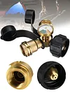 Y Splitter Adapter Propane Adapter with Gauge 2 Way Gas Adapter for Camping