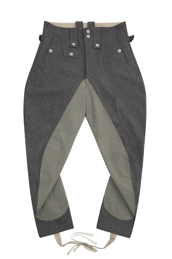   Elite German M1943 Stone Grey Wool Mounted Troops Riding Breeches German-Uniform