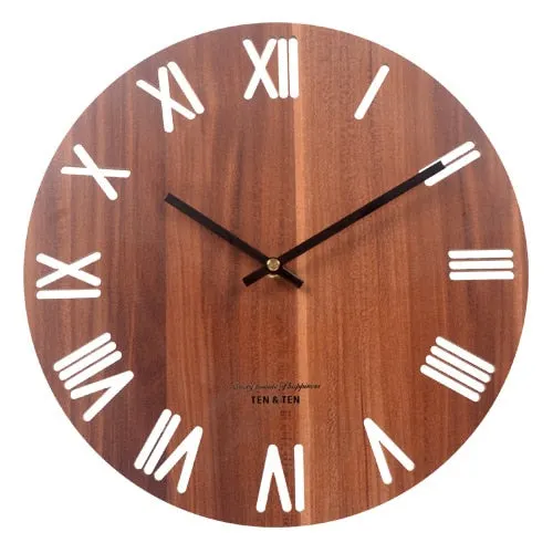 Wooden 3D Wall Clock Modern Design Nordic Brief Living Room Decoration Kitchen Clock Art Hollow Wall Watch Home Decor 12 inch