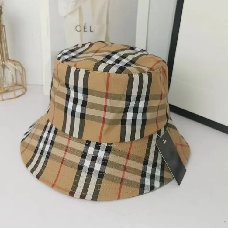 Vintage Check Baseball Cap Big Brim Female Dome