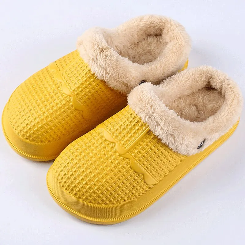 EVA Couple slippers house women Antiskid Waterproof Clogs Slippers Indoor outdoor Warm Cozy Plush Men Winter Slippers