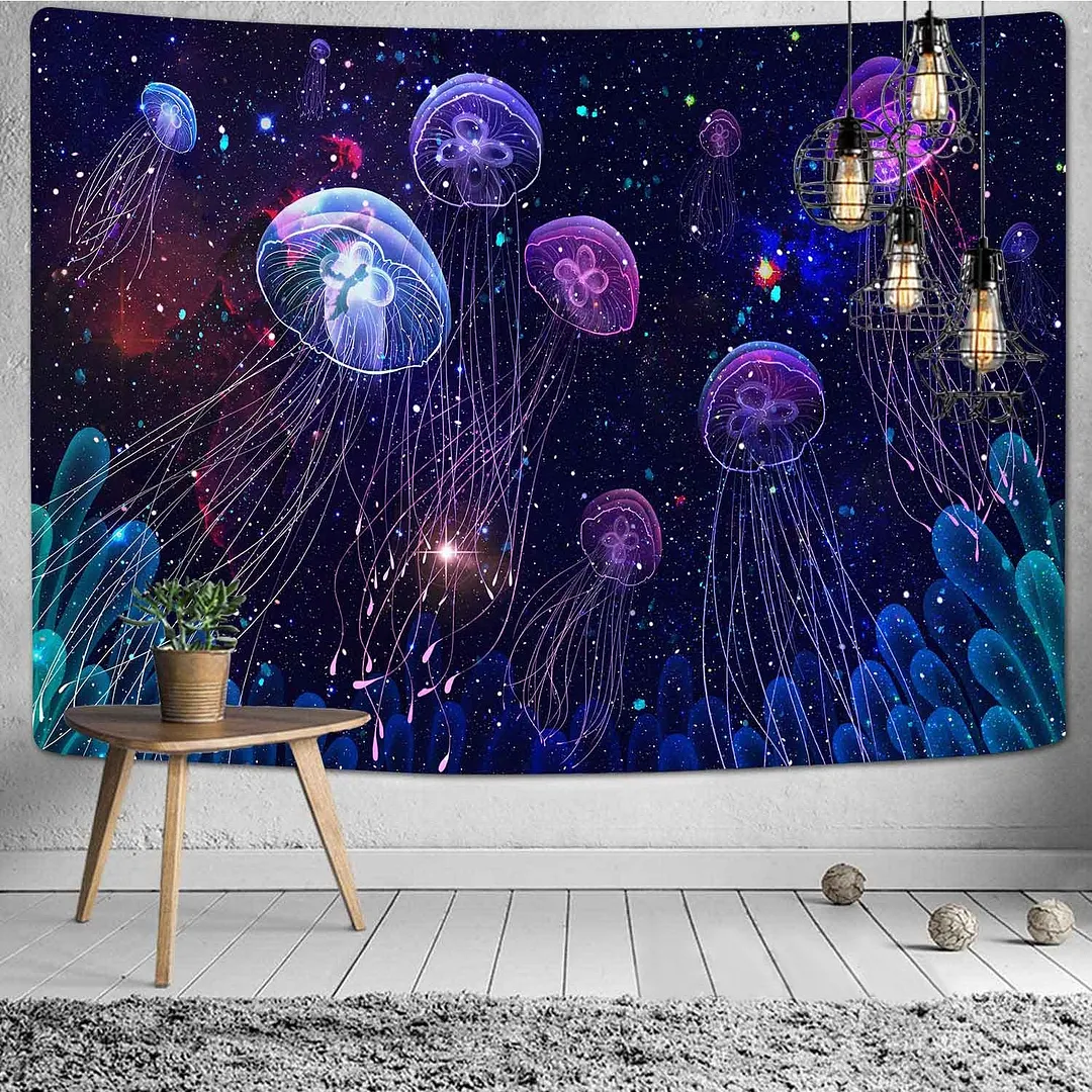 Viking Raven Tapestry Mysterious Viking Meditation Psychedelic Runes Art Wall Hanging Tapestries for Living Room Decor Yoga Mat