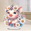 >SALE<Acrylic Daisy Pig Diamond Painting Desktop Ornaments for Bedroom Table Decor