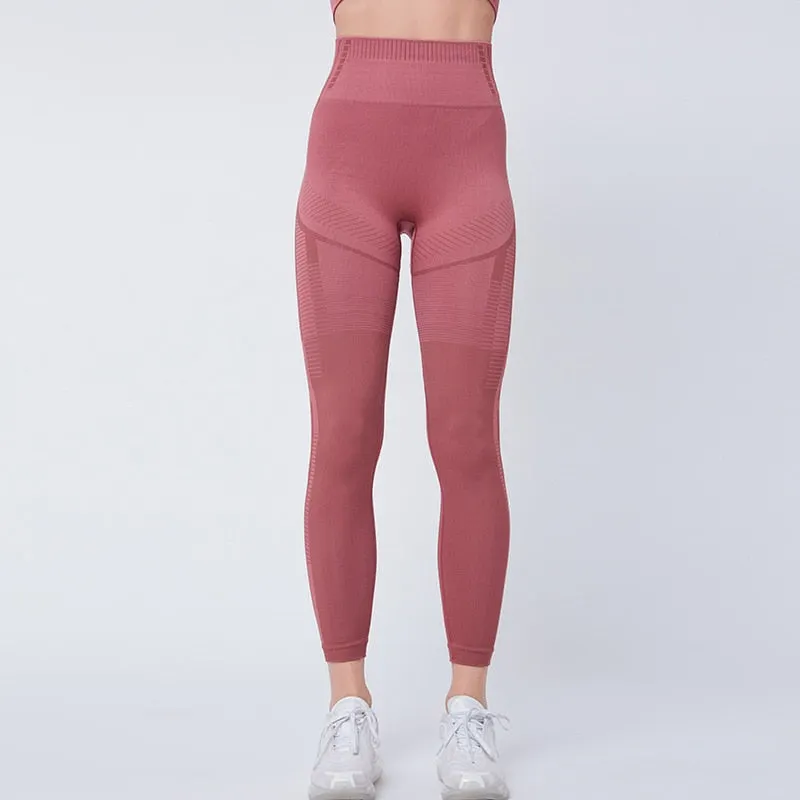 SVOKOR Women Leggings Stripe Fitness Push Up Leggings High Waist Sexy Pants Workout Gym Jeggings Seamless Running
