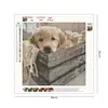 Chien - Rond Diamant Peinture 30X30CM