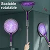 Rotating Head Bug Zapper Racket 2 in 1 Electric Fly Swatter for Indoor Outdoor