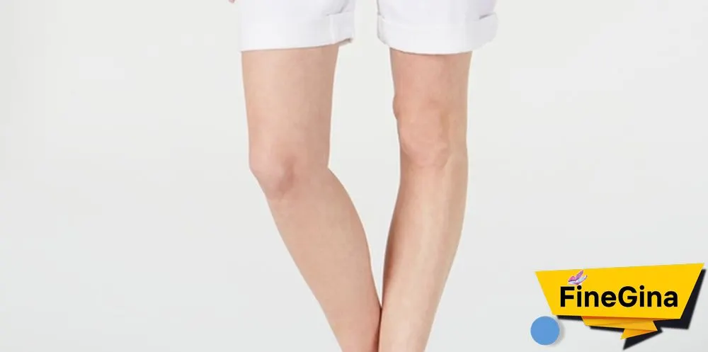 INC International Concepts Women's Denim Bermuda Shorts White Size 8