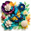 Paper Flower Butterfly-Paint By Numbers Acrylic Painting 40*40CM