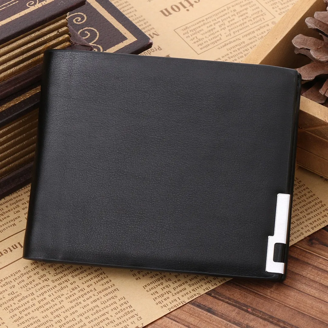 Retro Men's Wallet Business ID Card Holders Purse Small Leather Card Wallets Short Bifold Wallet for Men Slim Purses Male Wallet