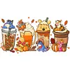 (Big Size)Winnie The Pooh Drinks-Full Round Diamond Painting 70*40CM