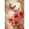 Retro Butterfly Hibiscus-Paint by Numbers Acrylic Painting 40*60CM(Poster style）