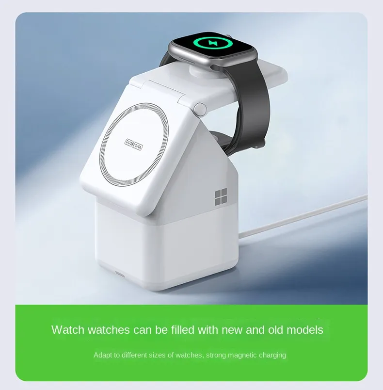 4 in 1 Magnetic Radio House Creative Gift Apple Watch Earphones Wireless Charger