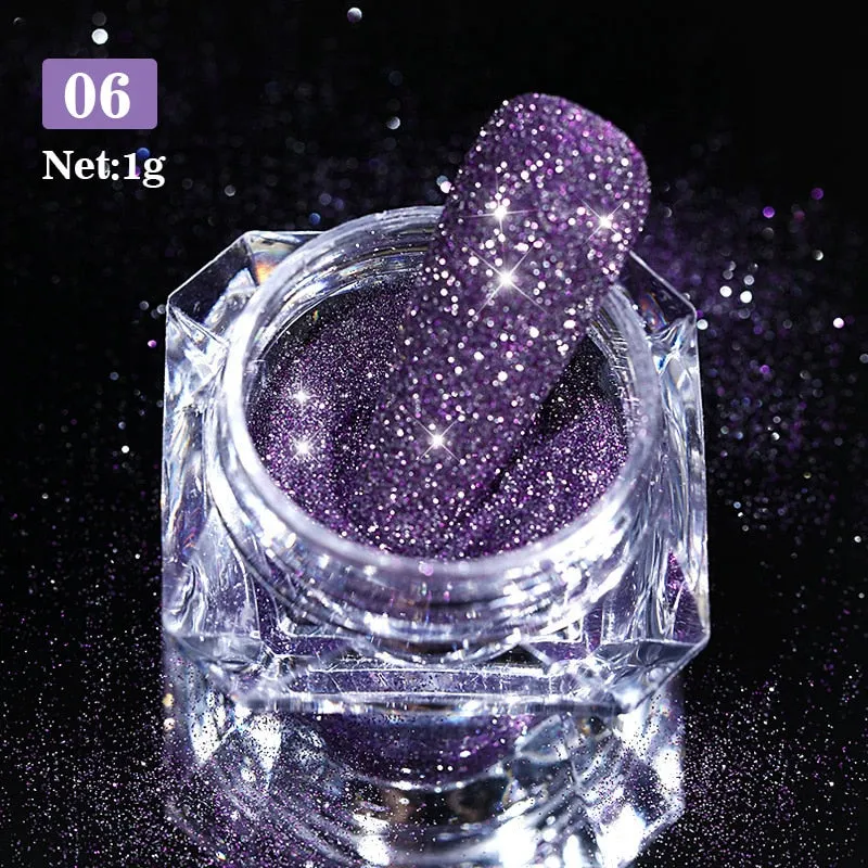 1Box Reflective Glitter Powder For Nails Iridescent Flakes Sequins Pigment Dust Manicures Decoration Chrome Pigment Polish Gel-Nail Inspo