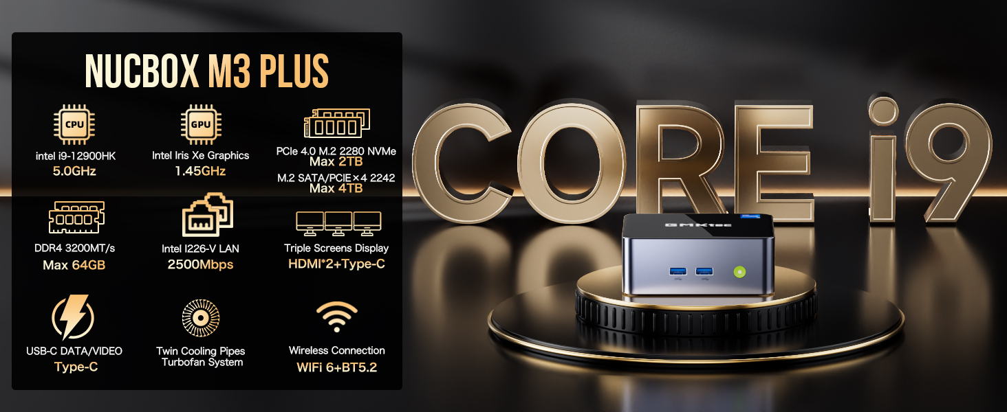 Intel 12th Core i9-12900HK Mini PC--NucBox M3 Plus