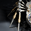 Steampunk DIY Assemble 3D Metal Mechanical Spider Model with Clock Assemble Insect Model Handmade Crafts Desktop Decorations