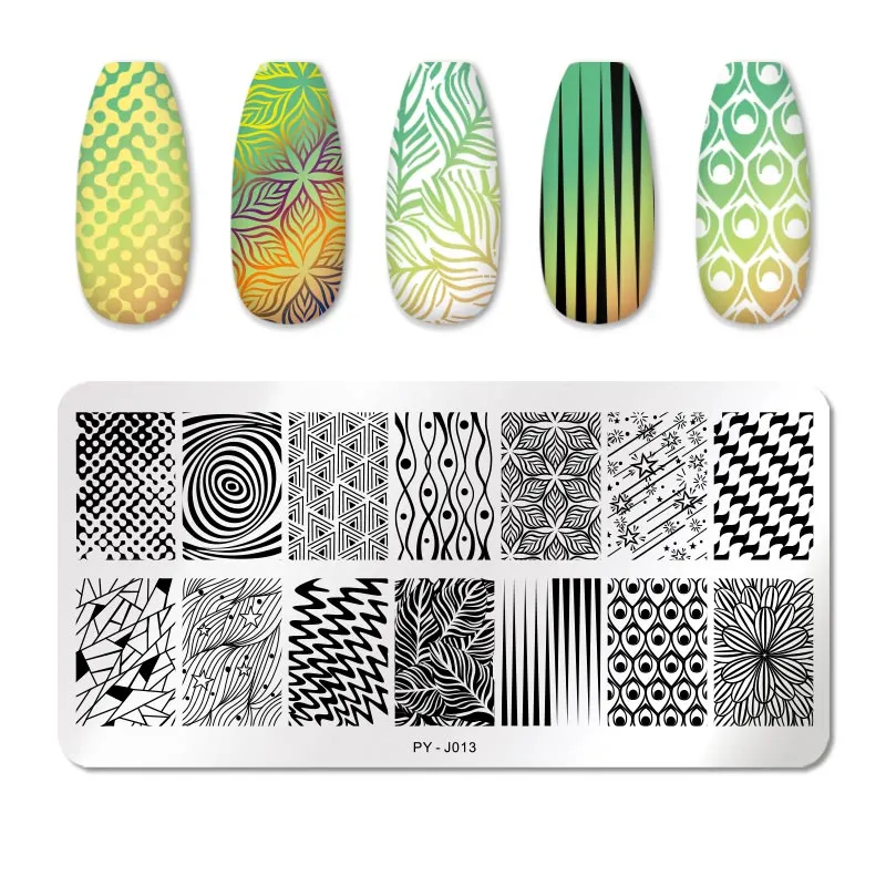 PICT YOU Nail Stamping Plates Flower Plant Pattern Nail Art Plate Stencil Stainless Steel Line Pictures Theme Image Plates Mold-Nail Inspo