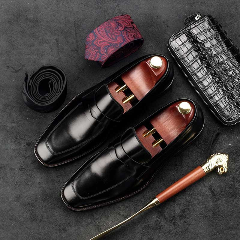 Mens Casual burgundy Loafers Dress Shoes : Free Shipping