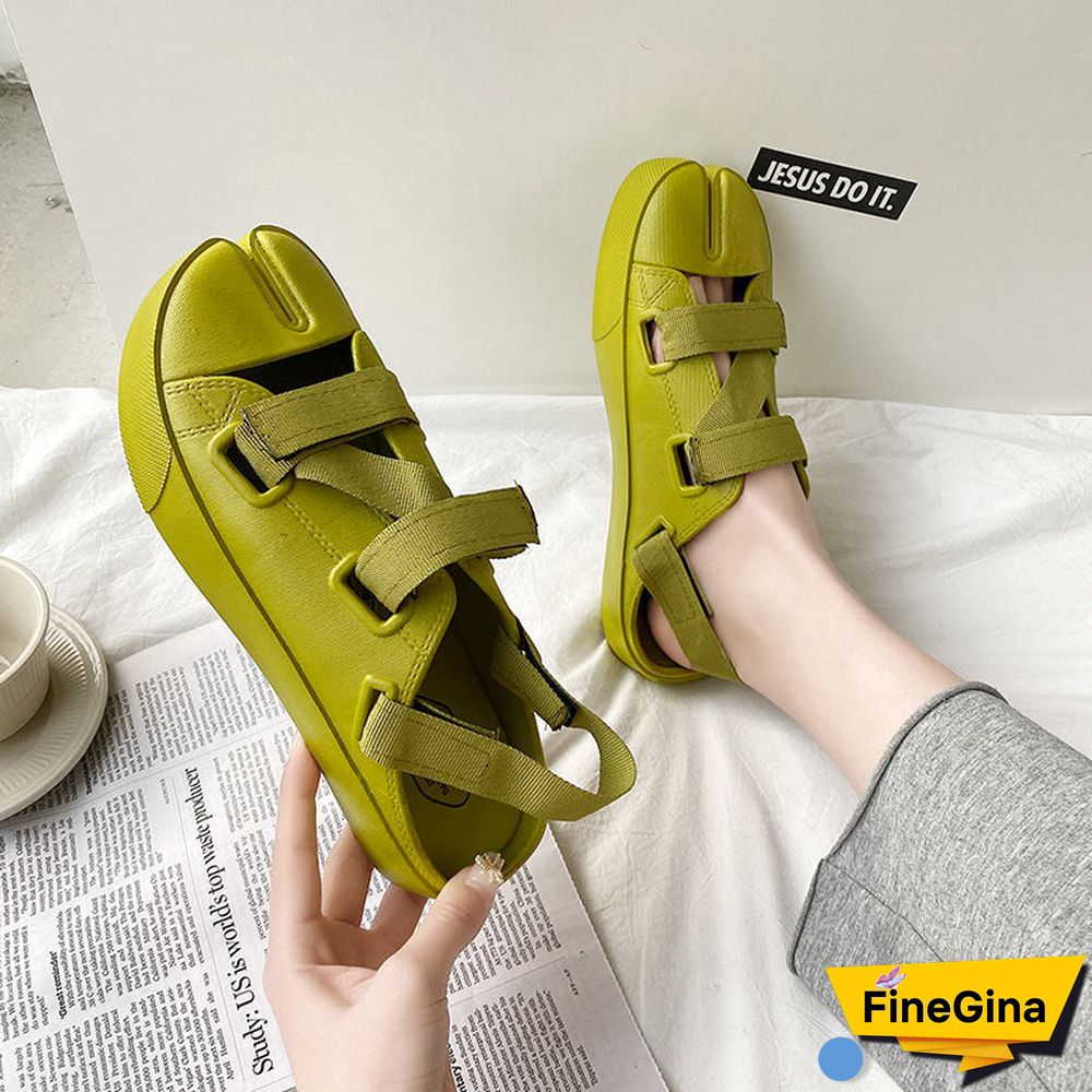 New Women Sandals Platform Leather Ladies Sandals Comfortable Flat Sandals Open Toe Beach Shoes Woman Footwear