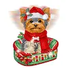 DIY Christmas Yorkshire Terrier Puppy-Acrylic Diamond Painting Ornaments With Shaking Head Function