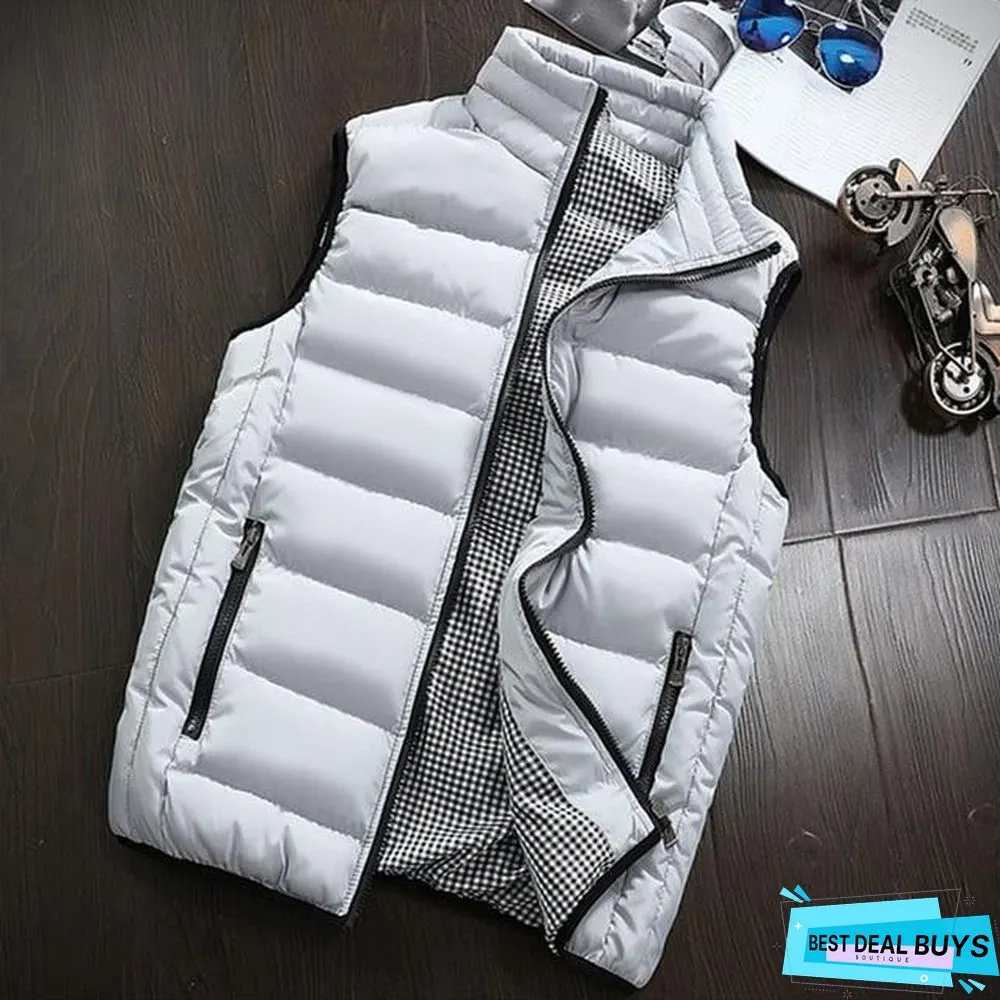 Men New Vest Mens Plus Size Warm Sleeveless Jacket Men Winter Waistcoat Men's Vest Casual Coats