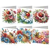 6Pcs Ladybug Bee Diamond Painting Greeting Card for Holiday Party Favors