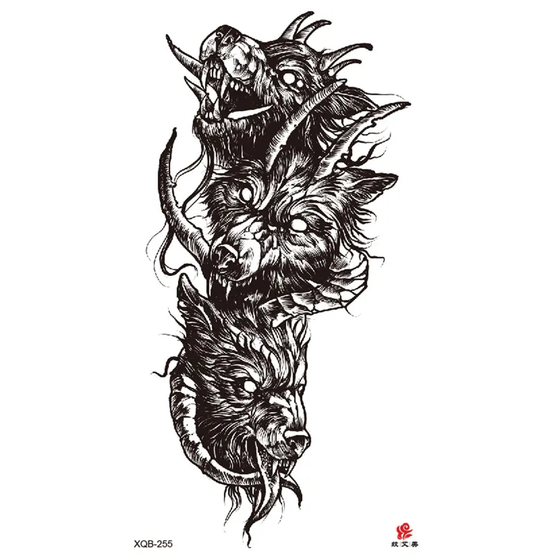 Sdrawing Temporary Sleeve Tatooo Stickers Tiger Lion Elephant Rose Flowertattoo Arm Body Art Fake Tatoo Male Female Black
