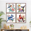 (4pcs) Flower Bird - 18CT Stamped Cross Stitch 20*20cm (Bundle Sale)
