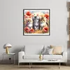 Cat-Partial 11CT Stamped Cross Stitch Bead Embroidery 36*36cm/14.17*14.17in