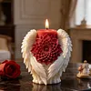 3D Angel Wing Flower Mould Silicone Wave Spiral Candle Mould Reusable Easy To Demold for Candles Soaps Crafts DIY Home Decor (Open Embrace)