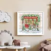 >SALE<Embroidery Eco-cotton Thread 14CT Printed Xmas Window Cross Stitch 34x30cm