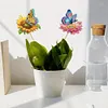 (US Local)6Pcs DIY Stakes Diamond Painting Kits Diamond Art Kits (Butterfly Flower)