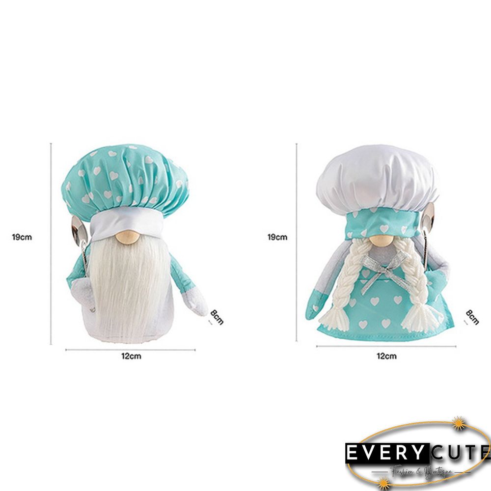 Valentine's Day Cooking Tomte Gnome Decorations Kitchen Chef Handmade Plush Faceless Doll Elf Dwarf Swedish Ornaments