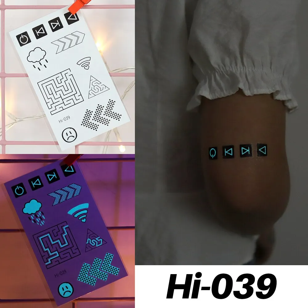 Sdrawing Luminous Tattoo Hand Finger Starry Star Universe for Kids Fake Tattoo Glowing In Dark Waterproof Temporary Tattoo Stickers