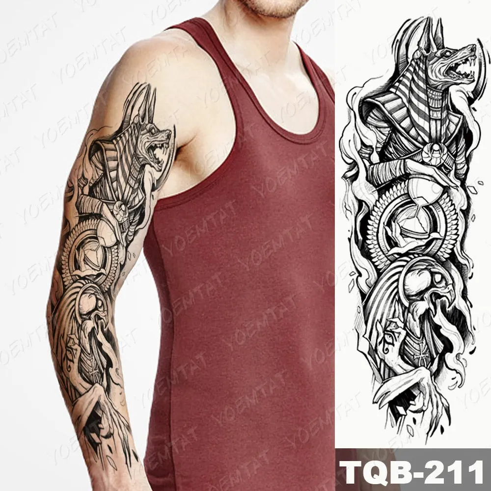Large Arm Sleeve Tattoo Owl Angel Rose Waterproof Temporary Fake Tatoo Sticker Skull Fox Wings Men Women Full Totem Tatto Artes