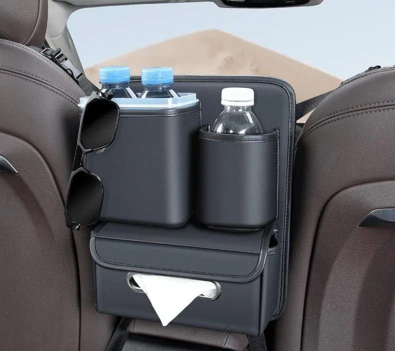 Car multifunctional armrest box leather storage bag