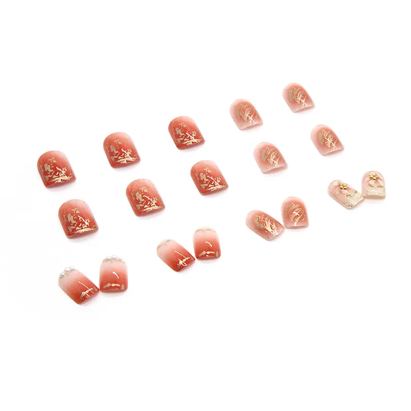 Churchf Churchf Early Autumn Beauty Nail Sunset Feeling Full Of Golden Bean Flowers Wearing Nail Nail