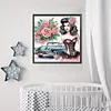 >SALE<5D DIY Partial Special Shaped Drill Diamond Painting Kit Retro Girl 30x30cm